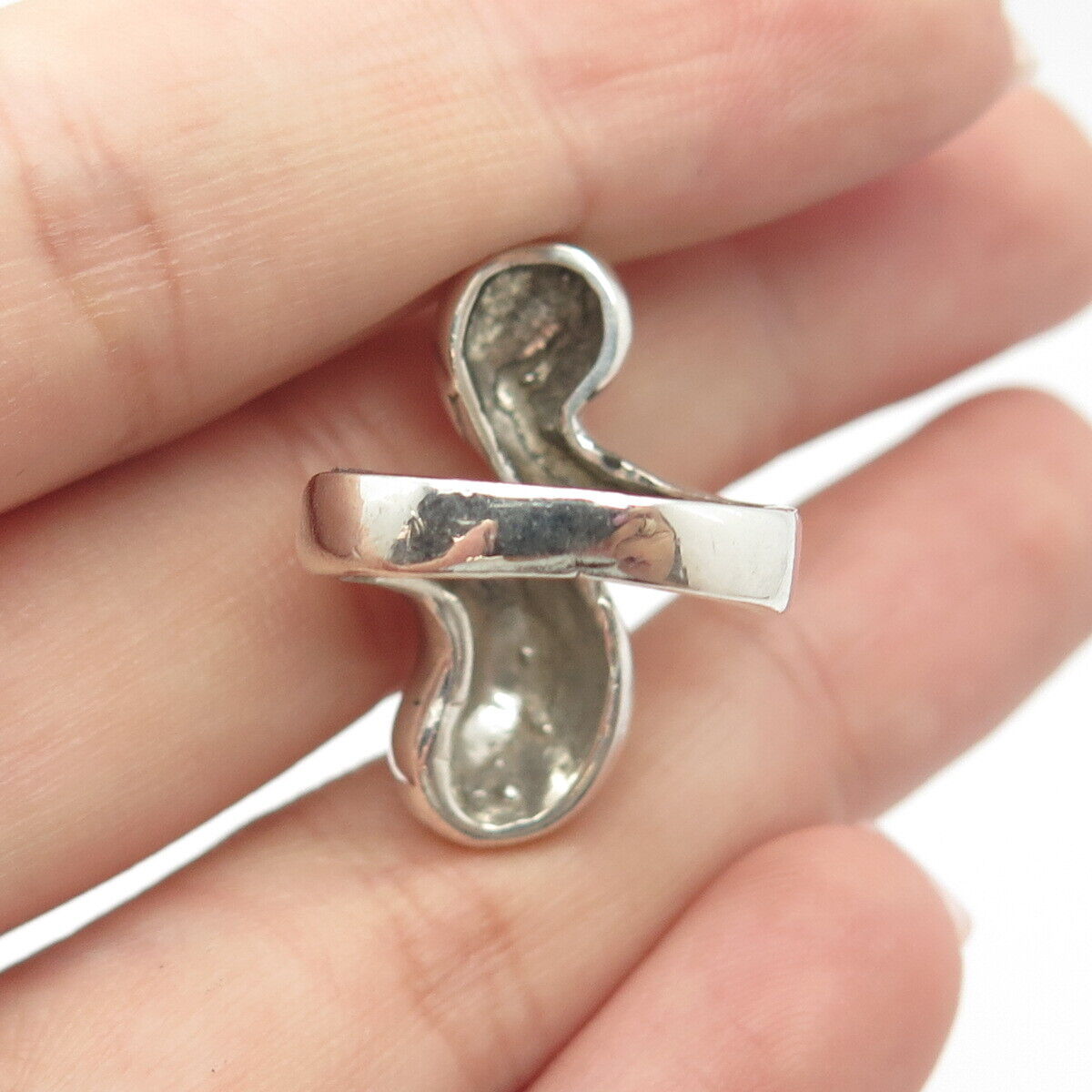 925 Sterling Silver Vintage Modernist Ring Size 5.25