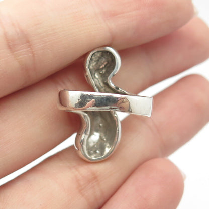 925 Sterling Silver Vintage Modernist Ring Size 5.25