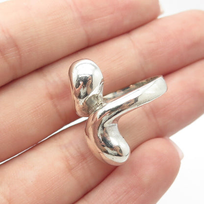 925 Sterling Silver Vintage Modernist Ring Size 5.25