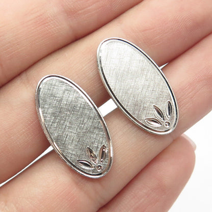 925 Sterling Silver Vintage Textured Oval Cufflinks