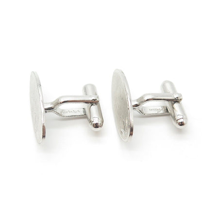 925 Sterling Silver Vintage Textured Oval Cufflinks