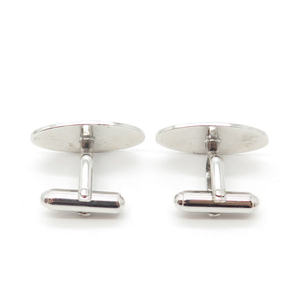 925 Sterling Silver Vintage Textured Oval Cufflinks