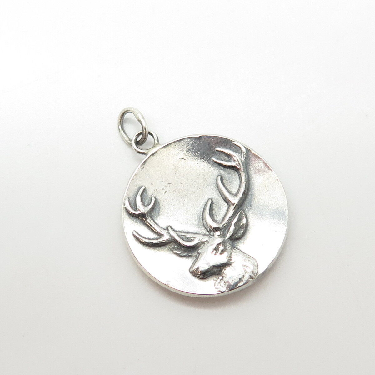 925 Sterling Silver Vintage Moose / Elk Charm Pendant