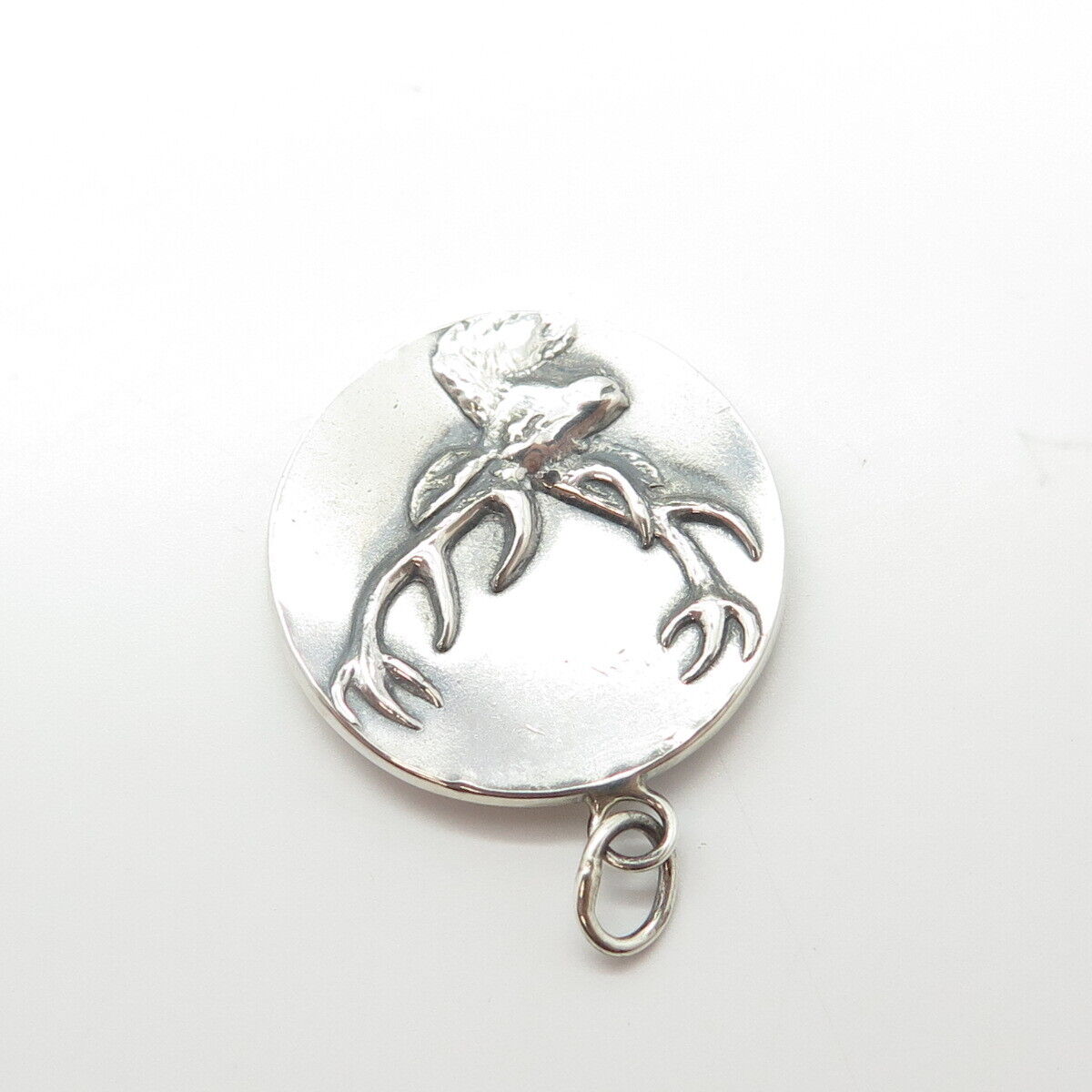 925 Sterling Silver Vintage Moose / Elk Charm Pendant