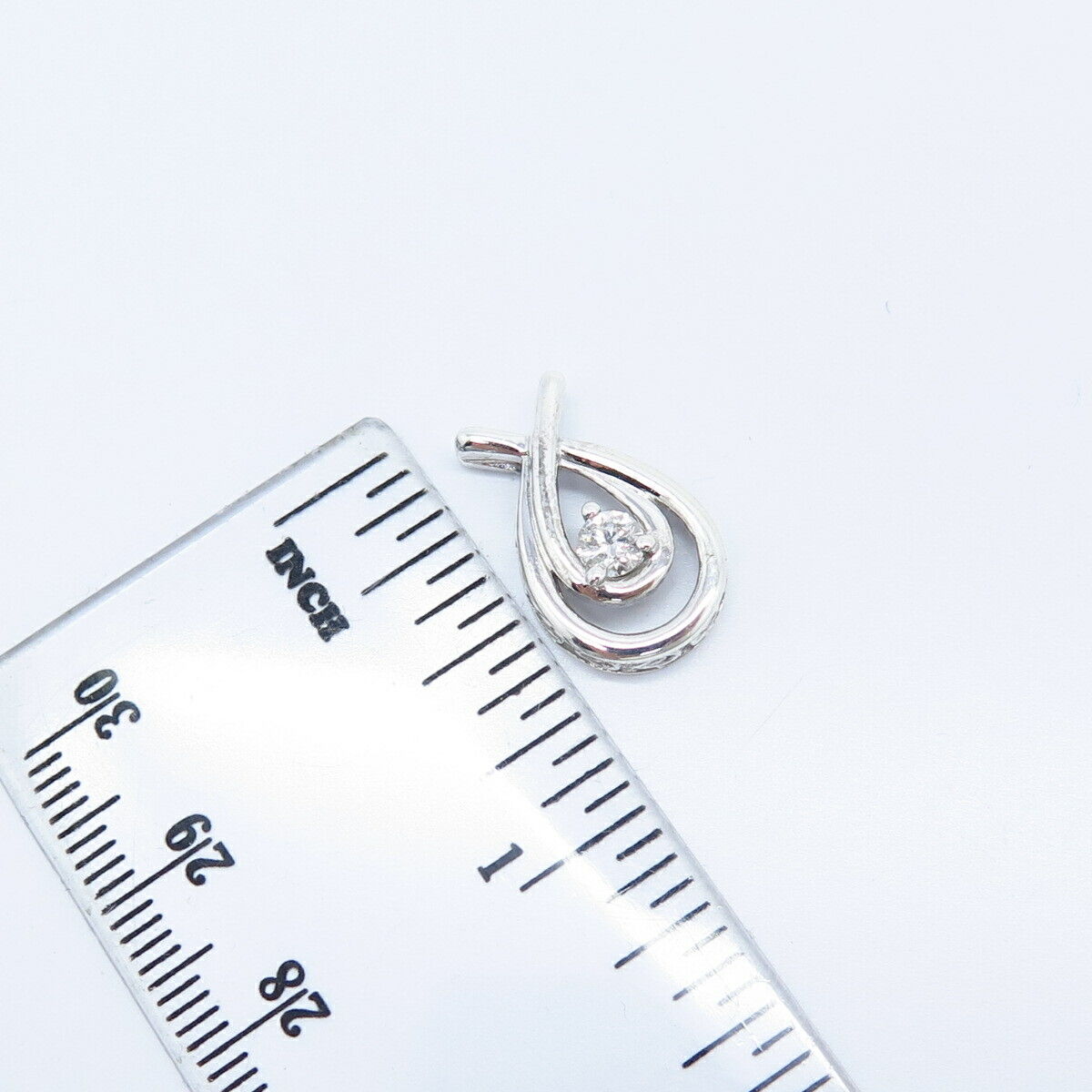 925 Sterling Silver Real Diamond Slide Pendant