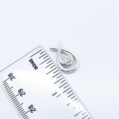 925 Sterling Silver Real Diamond Slide Pendant