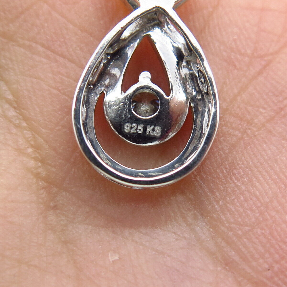 925 Sterling Silver Real Diamond Slide Pendant