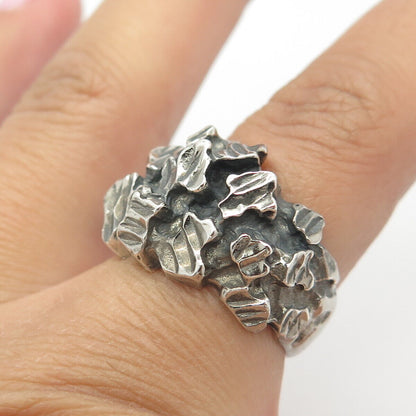 925 Sterling Silver Vintage Modernist Ring Size 7.75