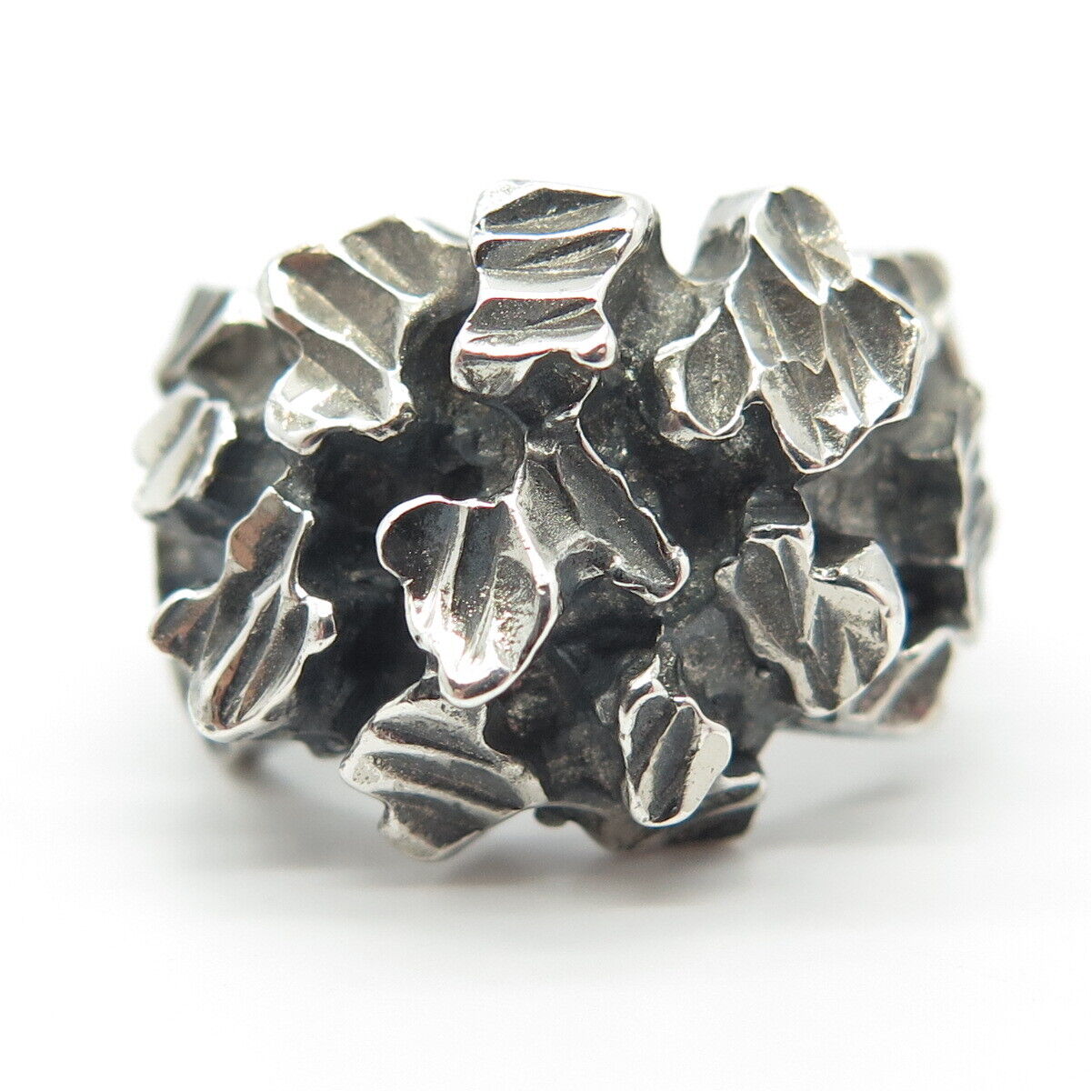 925 Sterling Silver Vintage Modernist Ring Size 7.75