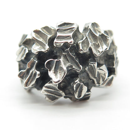 925 Sterling Silver Vintage Modernist Ring Size 7.75