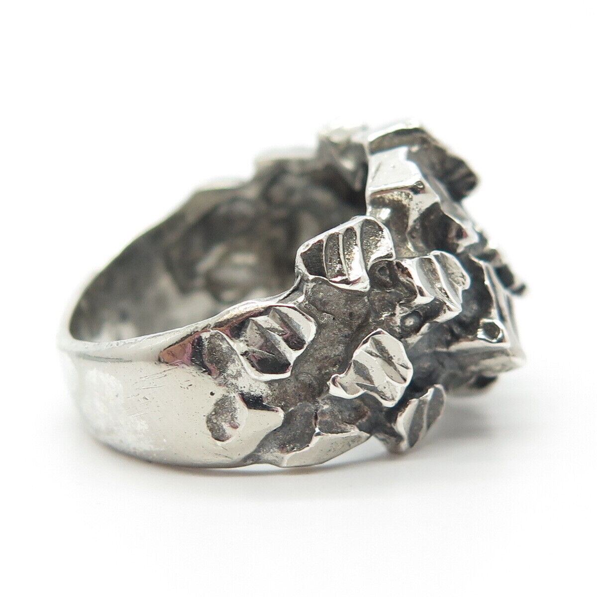 925 Sterling Silver Vintage Modernist Ring Size 7.75