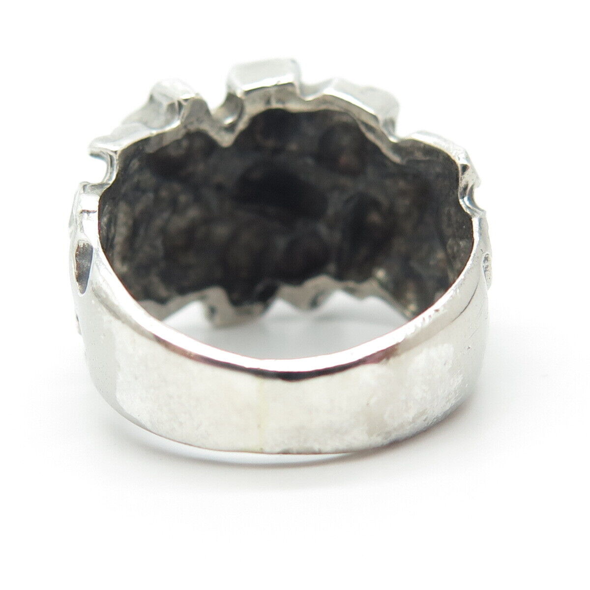 925 Sterling Silver Vintage Modernist Ring Size 7.75