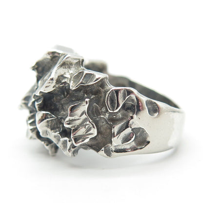 925 Sterling Silver Vintage Modernist Ring Size 7.75