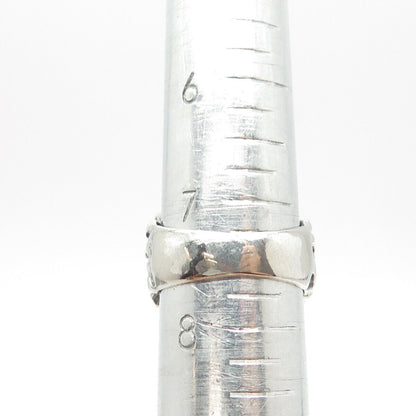 925 Sterling Silver Vintage Modernist Ring Size 7.75