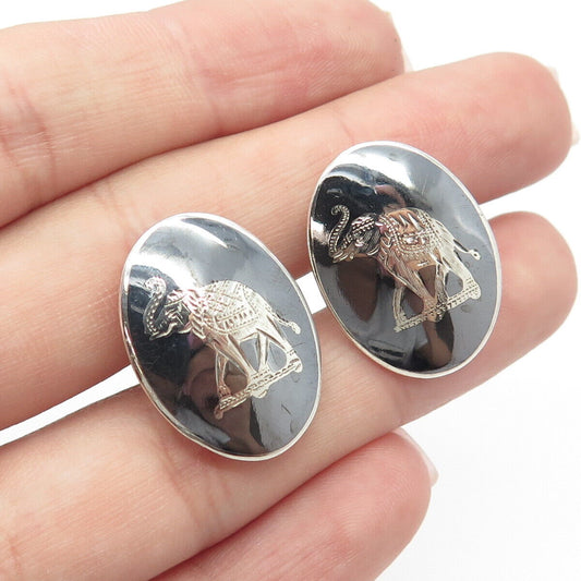 925 Sterling Silver Vintage Siam Hindu Elephant Cufflinks