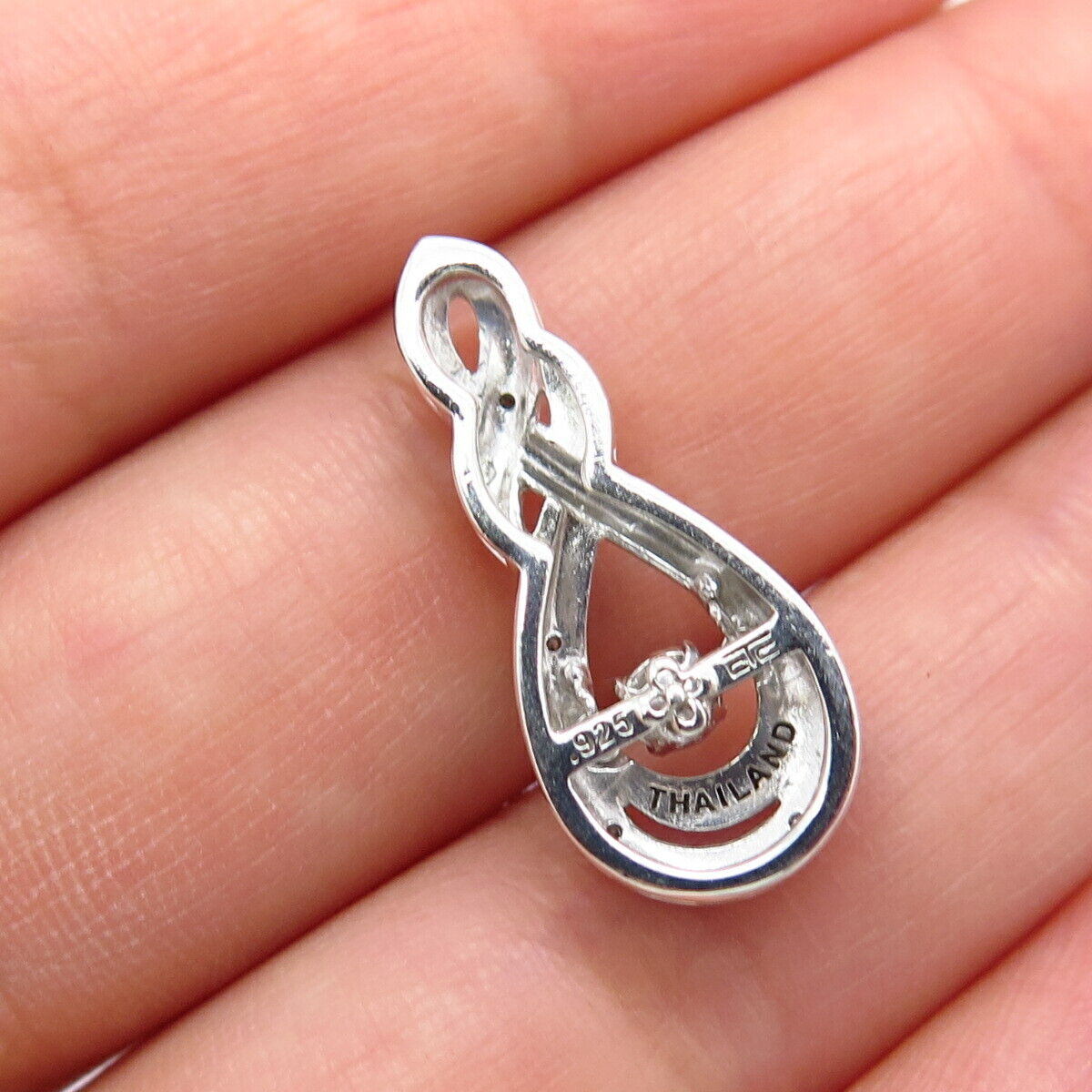 925 Sterling Silver Real Diamond Slide Pendant