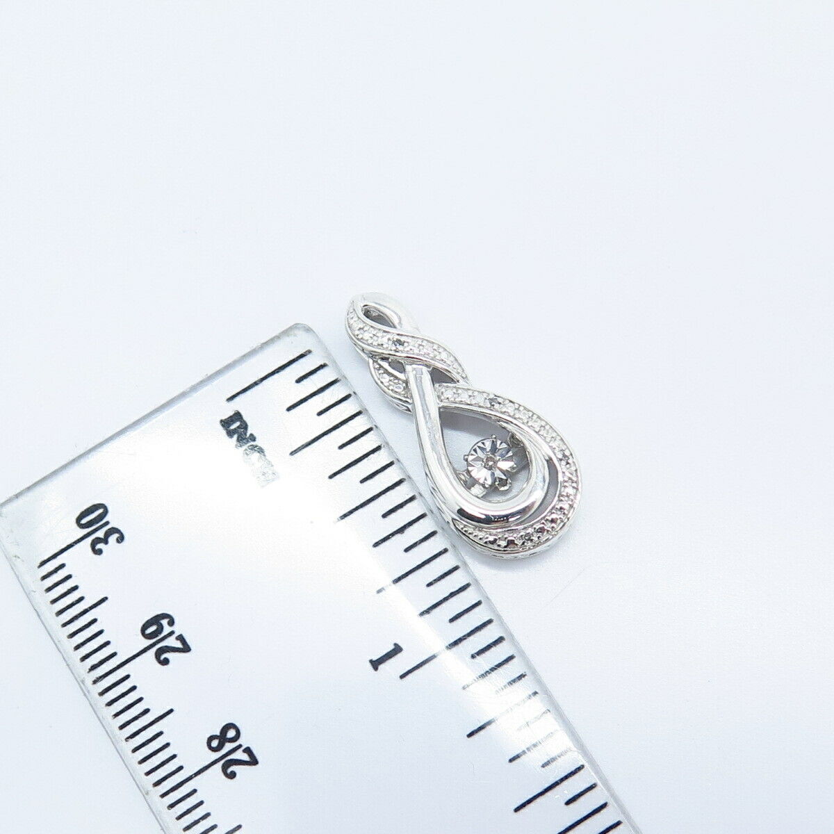 925 Sterling Silver Real Diamond Slide Pendant