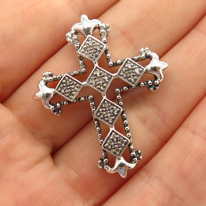 925 Sterling Silver JWBR Kay Jewelers Diamond Fleur-De-Lis Cross Slide Pendant