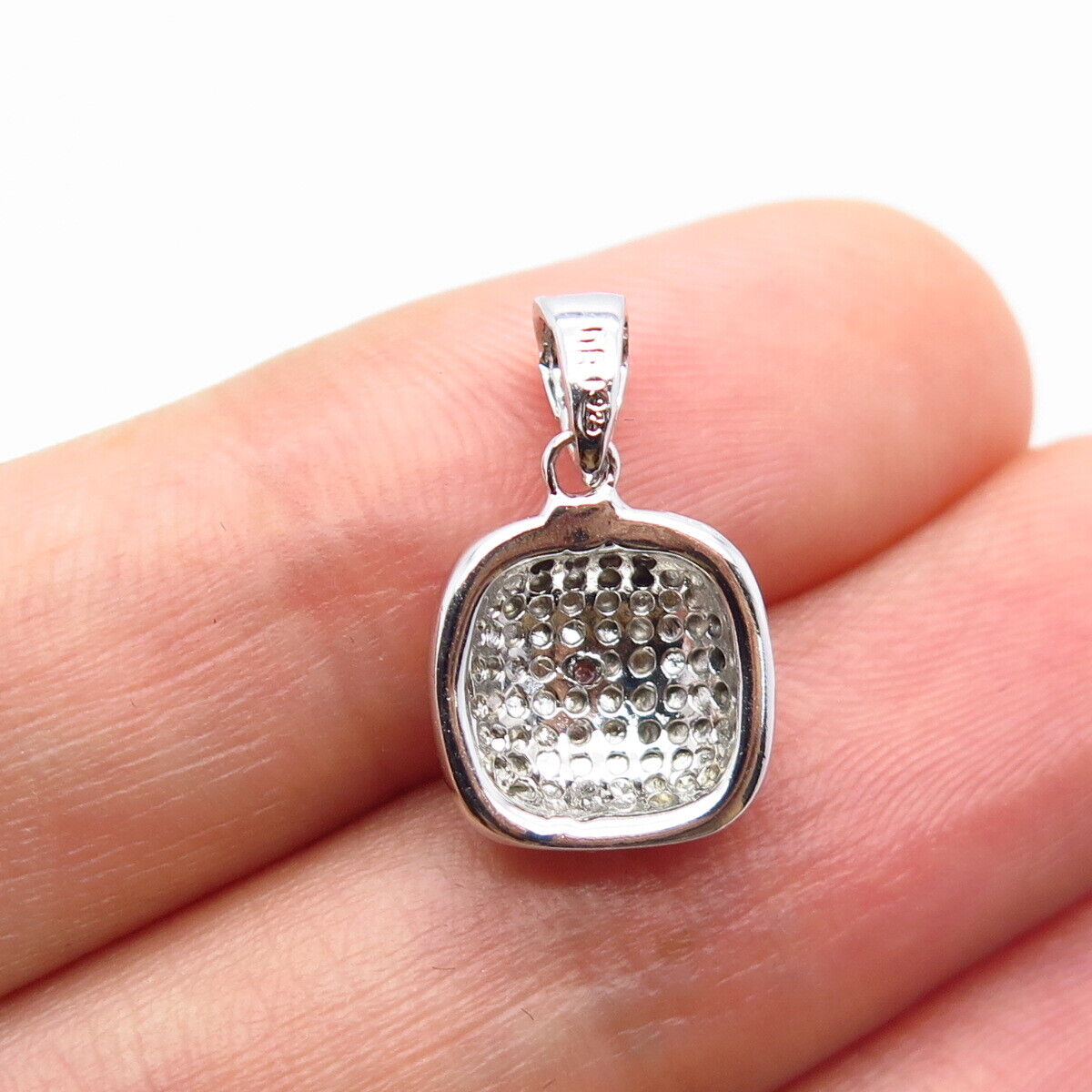 925 Sterling Silver Real White Diamond Pendant