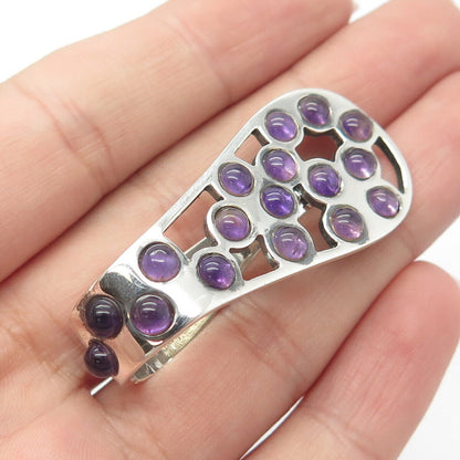 925 Sterling Silver Vintage Jay King Desert Rose Real Amethyst Gemstone Pendant