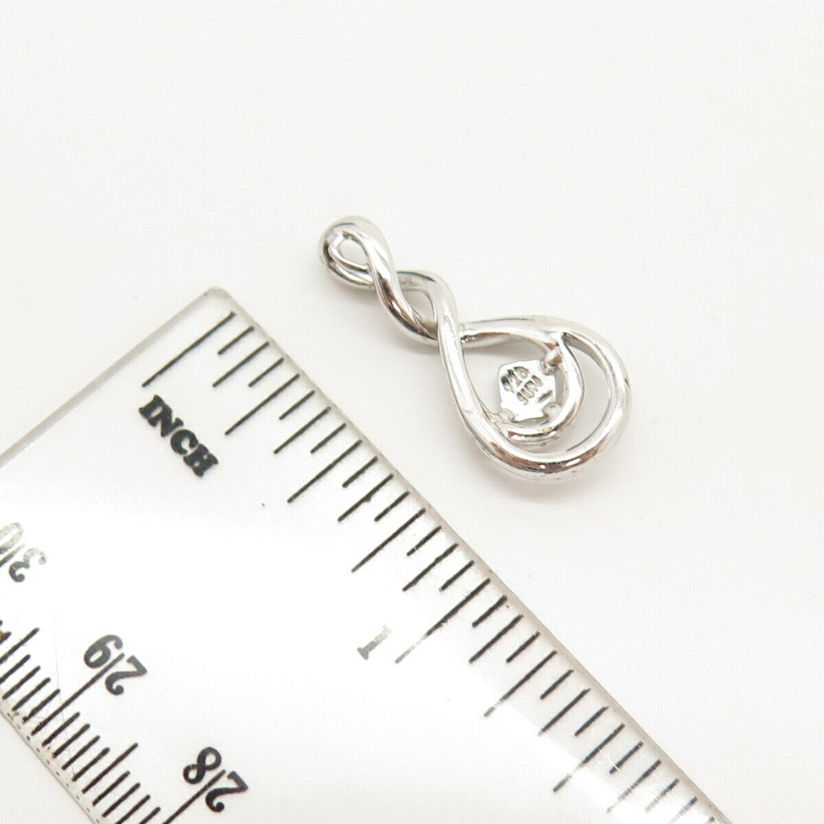 925 Sterling Silver Real Diamond Swirl Slide Pendant