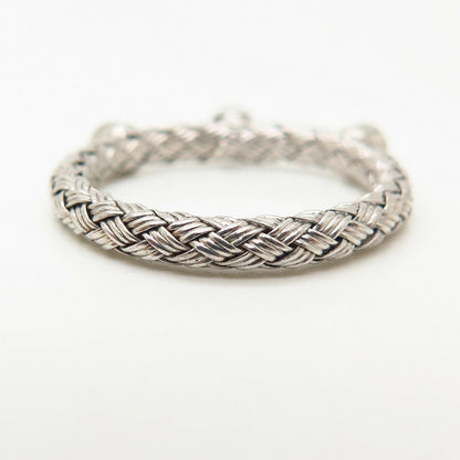 925 Sterling Silver Real Diamond Woven Design Ring