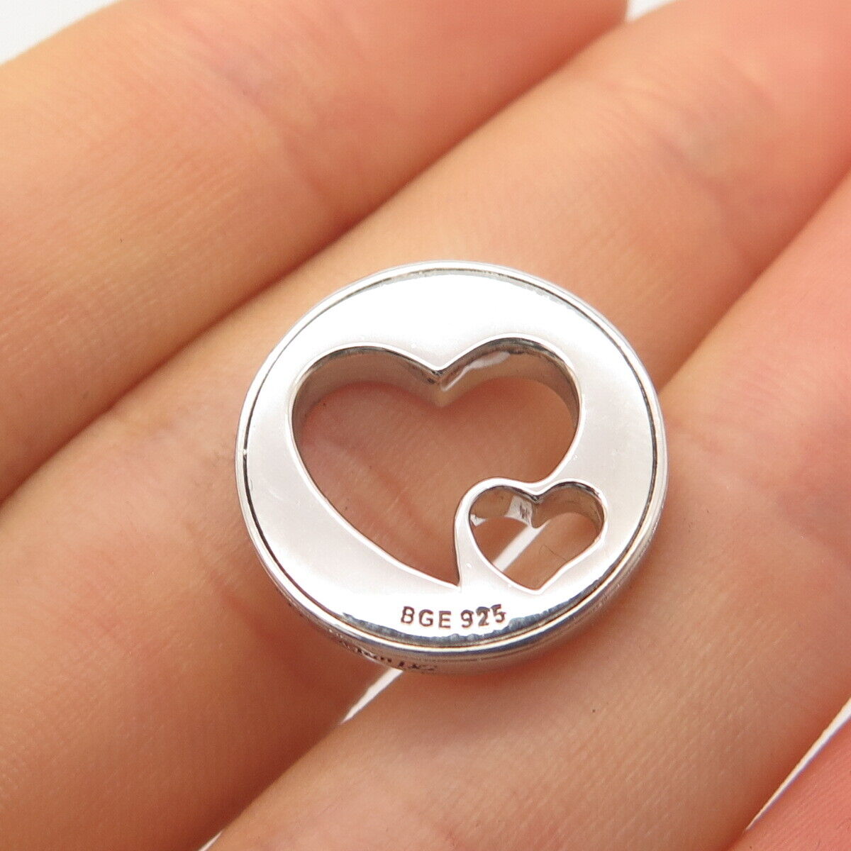 925 Sterling Silver 2-Tone BGE Real Diamond Accent "Always My Daughter" Pendant