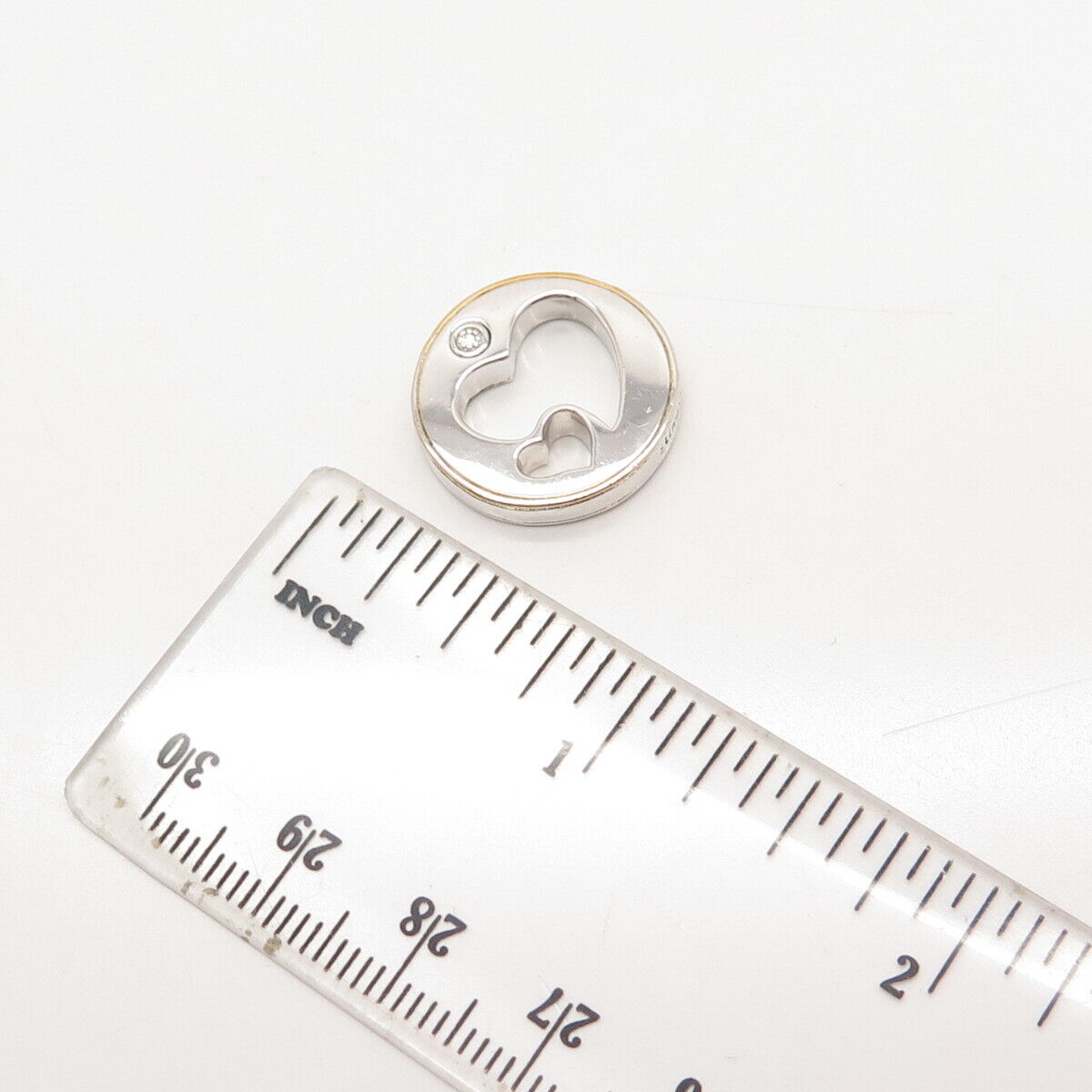 925 Sterling Silver 2-Tone BGE Real Diamond Accent "Always My Daughter" Pendant