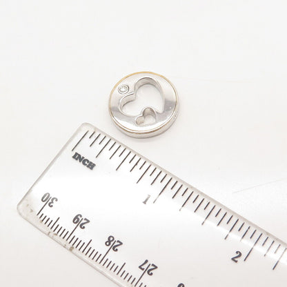 925 Sterling Silver 2-Tone BGE Real Diamond Accent "Always My Daughter" Pendant