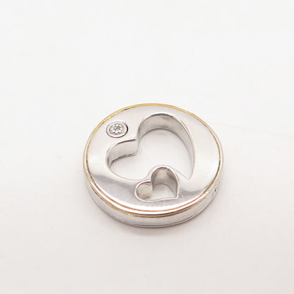 925 Sterling Silver 2-Tone BGE Real Diamond Accent "Always My Daughter" Pendant