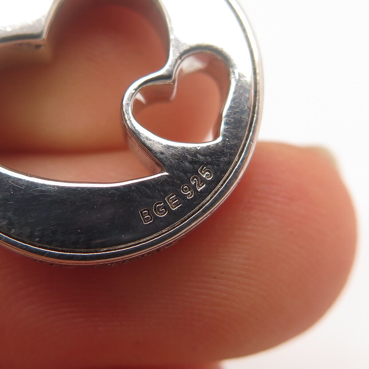 925 Sterling Silver 2-Tone BGE Real Diamond Accent "Always My Daughter" Pendant