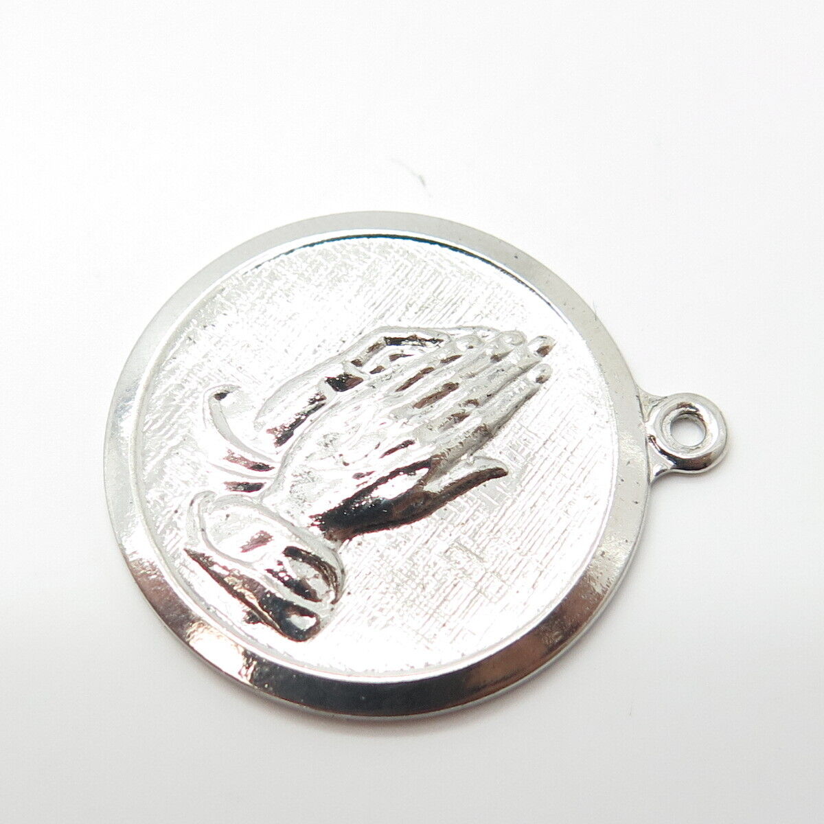 925 Sterling Silver Vintage Hands In Prayer Charm Pendant