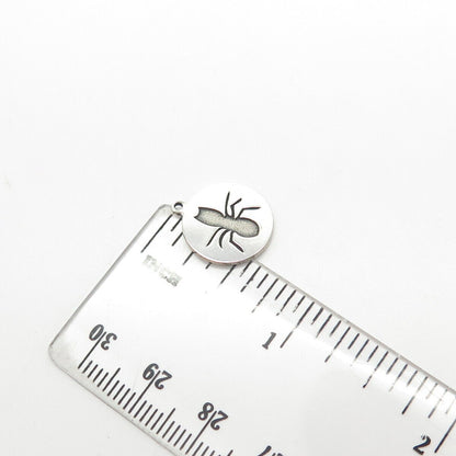 925 Sterling Silver Two in Town Made in USA Spider Tag Charm Pendant