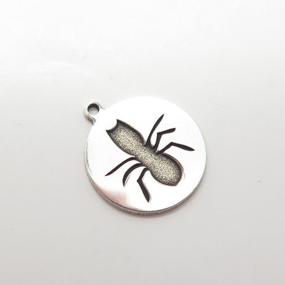 925 Sterling Silver Two in Town Made in USA Spider Tag Charm Pendant