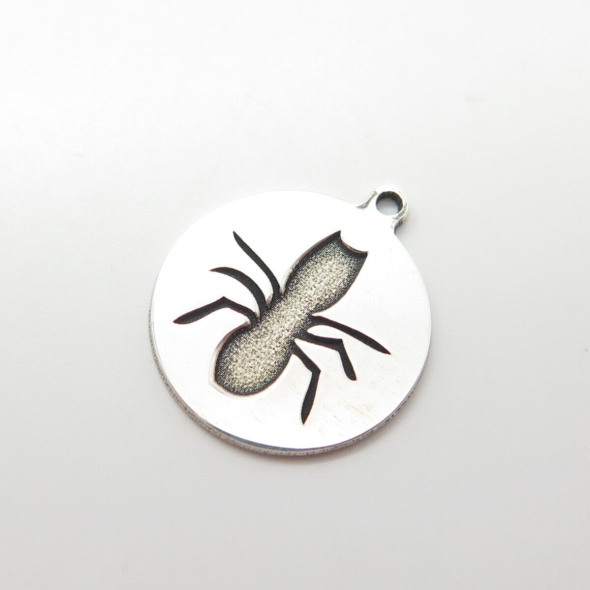 925 Sterling Silver Two in Town Made in USA Spider Tag Charm Pendant