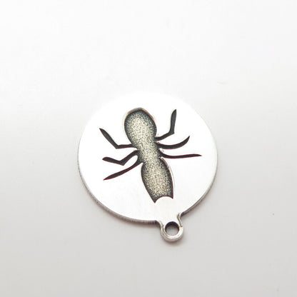 925 Sterling Silver Two in Town Made in USA Spider Tag Charm Pendant