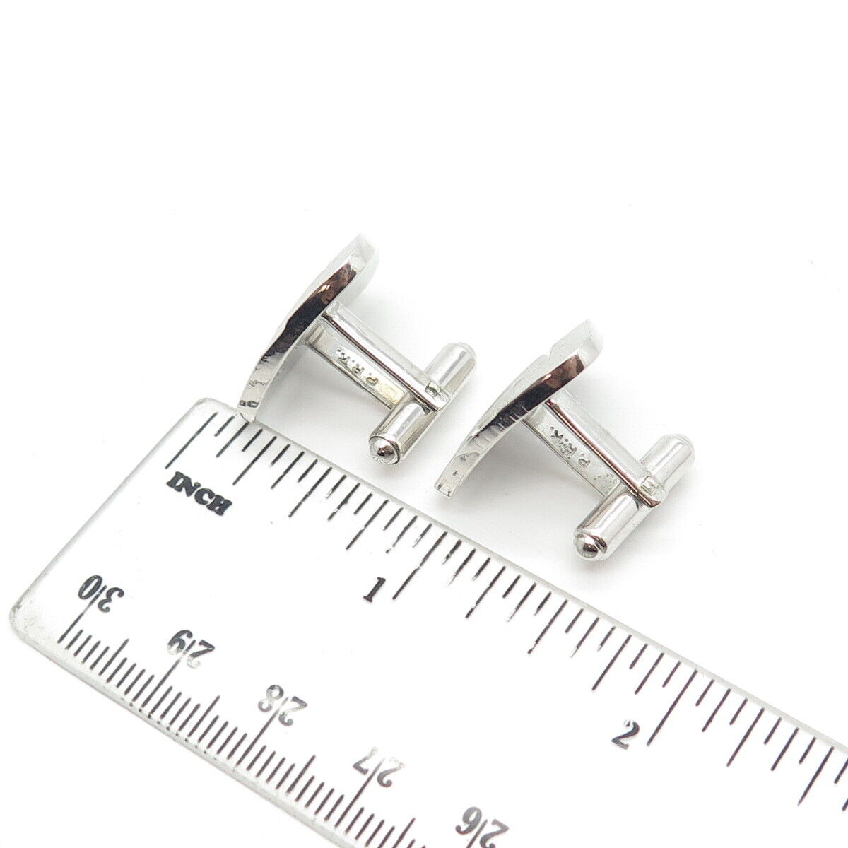 925 Sterling Silver Vintage Textured Triangle Cufflinks