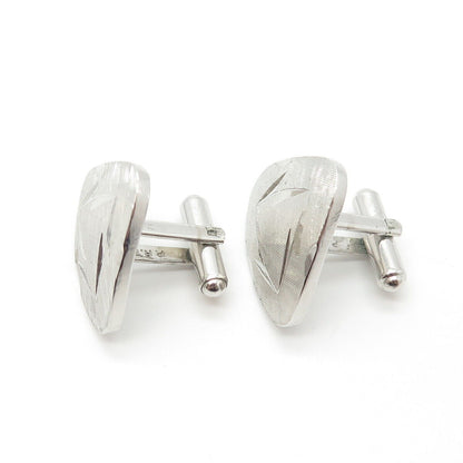 925 Sterling Silver Vintage Textured Triangle Cufflinks