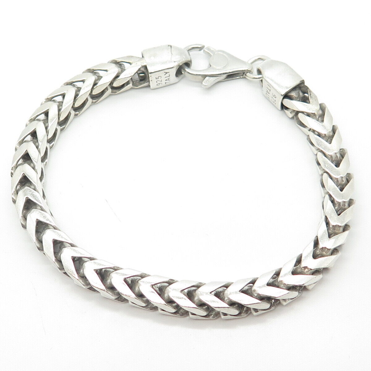 925 Sterling Silver Vintage Italy Herringbone Link Bracelet 8.75"