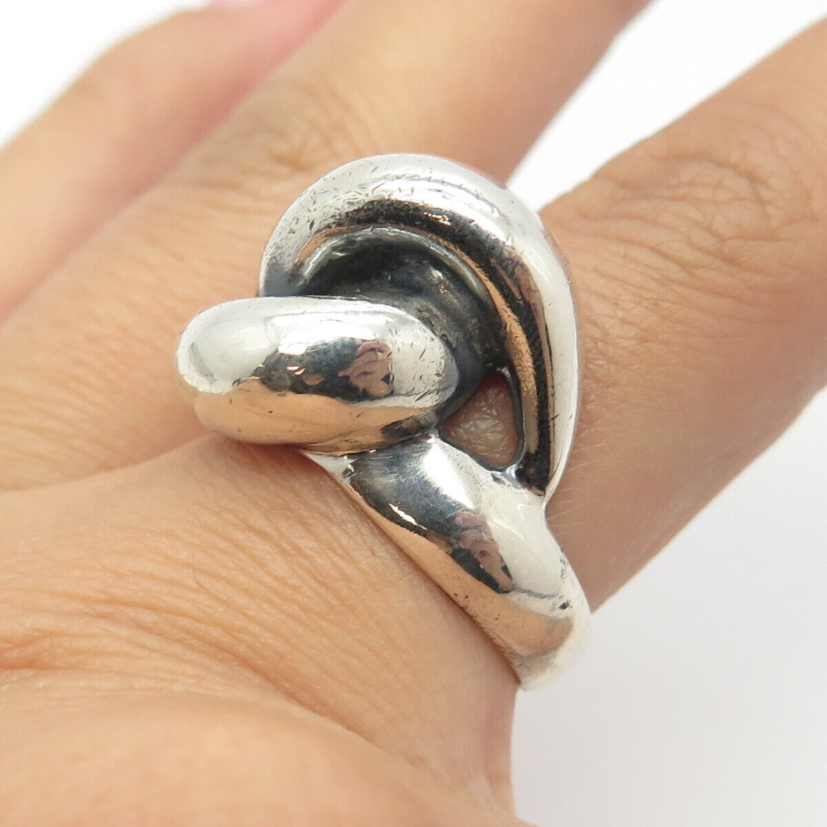 925 Sterling Silver Vintage Knot Ring Size 8