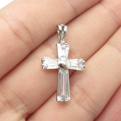 925 Sterling Silver Chapal Zenray C Z Cross Pendant