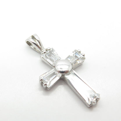 925 Sterling Silver Chapal Zenray C Z Cross Pendant