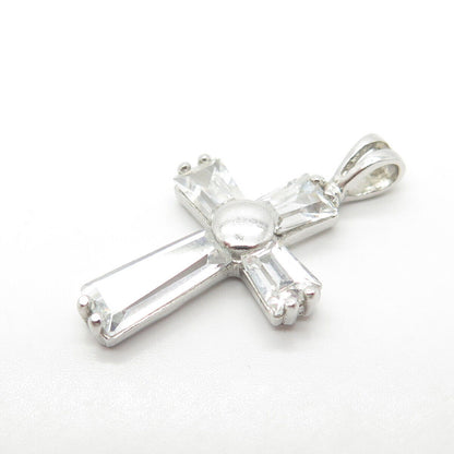 925 Sterling Silver Chapal Zenray C Z Cross Pendant