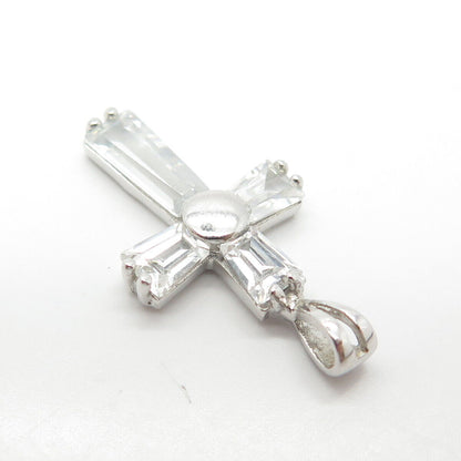 925 Sterling Silver Chapal Zenray C Z Cross Pendant