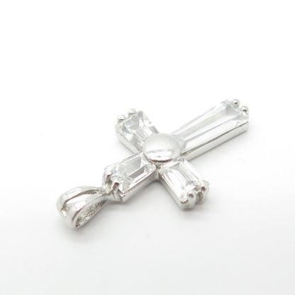 925 Sterling Silver Chapal Zenray C Z Cross Pendant