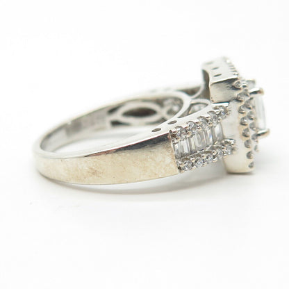 925 Sterling Silver Pave C Z Ring Size 6.75