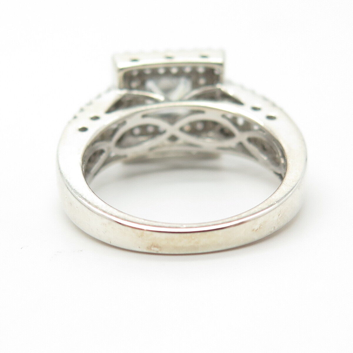 925 Sterling Silver Pave C Z Ring Size 6.75