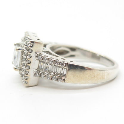 925 Sterling Silver Pave C Z Ring Size 6.75