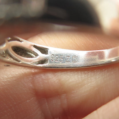 925 Sterling Silver Pave C Z Ring Size 6.75