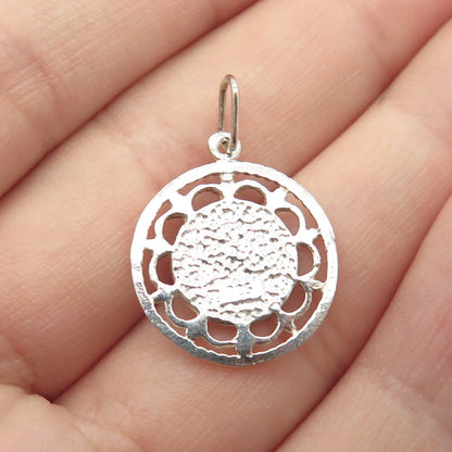 925 Sterling Silver Vintage Religious Theme Charm Pendant